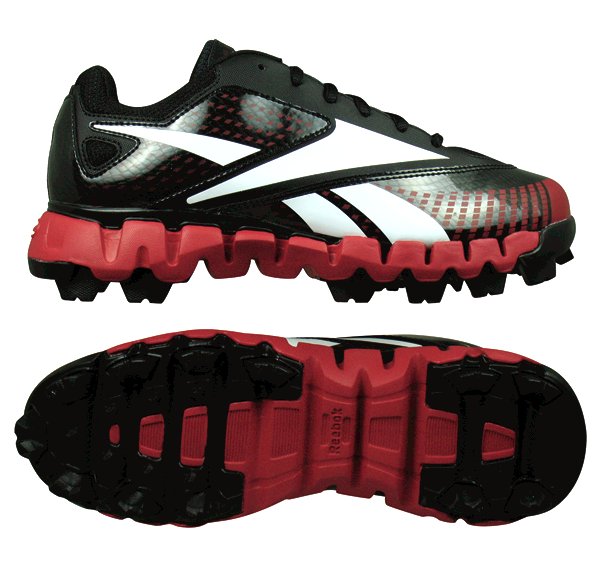 **NEW** REEBOK JR ZIG COOPERSTOWN MR YOUTH CLEATS BLK/RED - Click Image to Close
